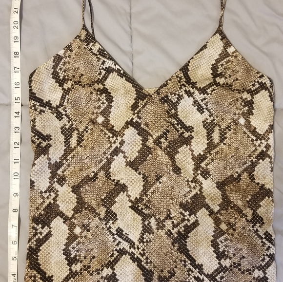 Tan brown snake print camisole tank top - Picture 2 of 6